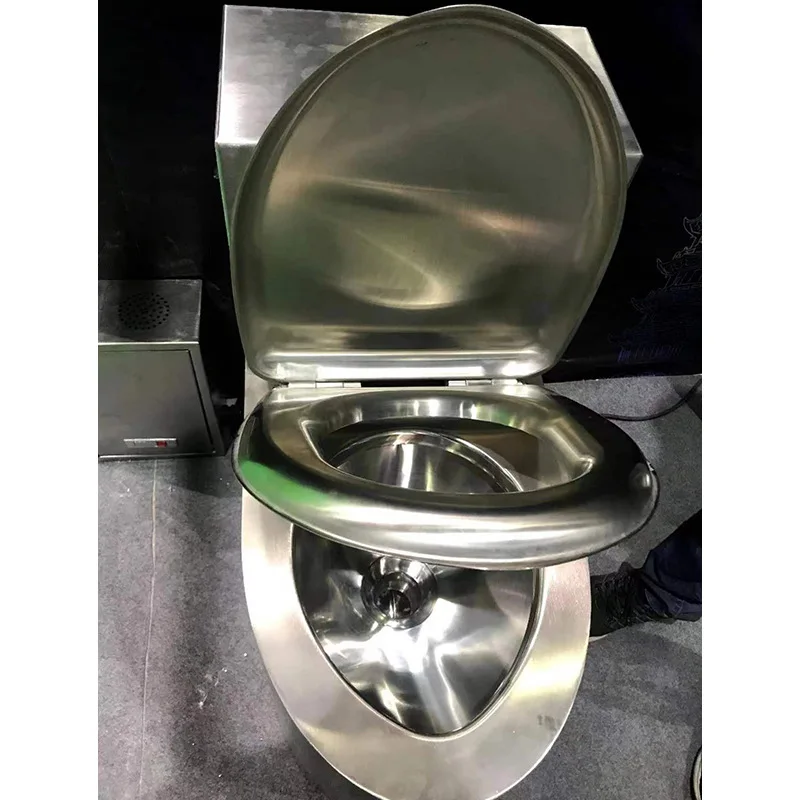 Smooth Surface Eco-friendly Toilet Easy to Install  Modern Elongated Toilet Multi-purpose Stainless Steel Toilet
