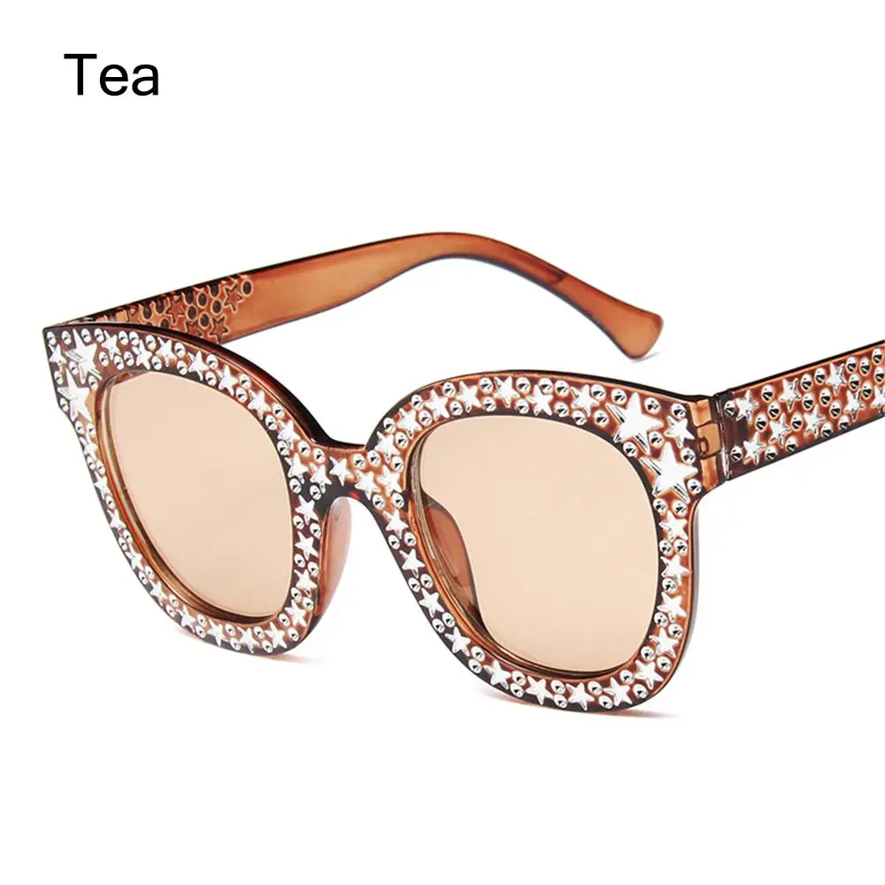 Protection UV strass cadre cristal carré lunettes de soleil surdimensionné lunettes de soleil femmes lunettes de soleil femmes nuances