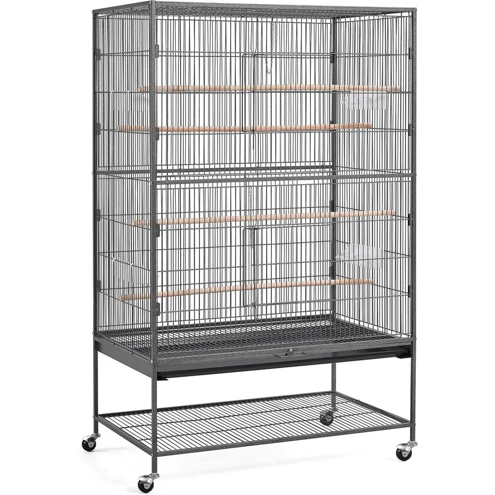 

X-Large Parrot Cage Bird Cage with Rolling Stand for Medium Birds Cockatiels Quaker Green Cheek Sun Conure African Grey, 60.5inc