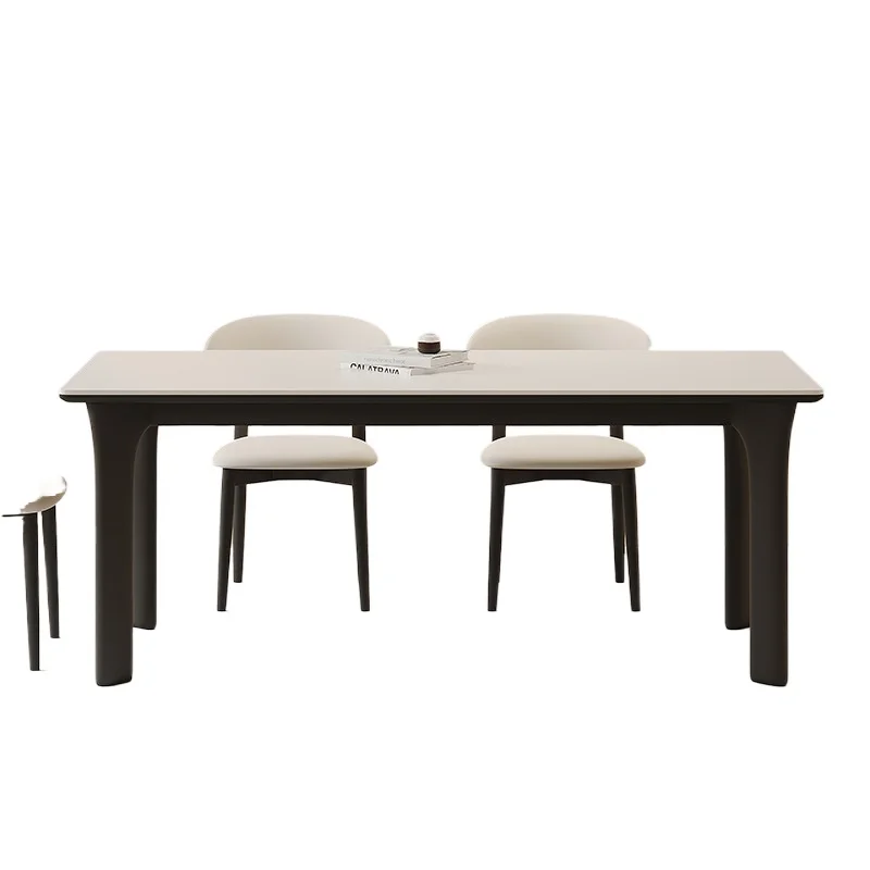 

Solid wood slate dining table, household dining table ash wood rectangular medieval modern simple dining