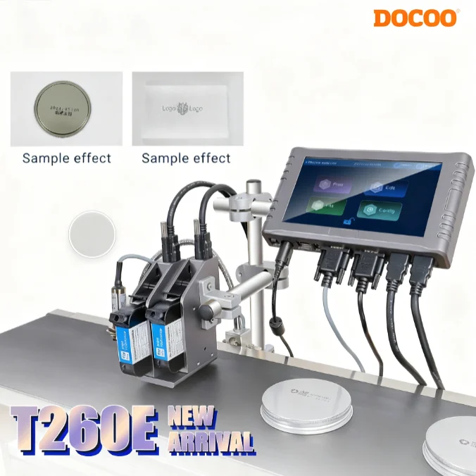 Must Buy Docod OEM/ODM T260E 25.4mm Online Thermal Inkjet Printer Batch Barcode Printing Date Coding Machine for Egg Bottle Box
