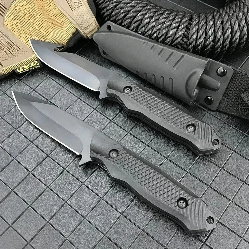 

Нож с фиксированным лезвием для выживания, высокая твердость, 5Cr13Mov, стальное лезвие, ручка из АБС-пластика с ножнами, военный тактический охотничий инструмент EDC на открытом воздухе