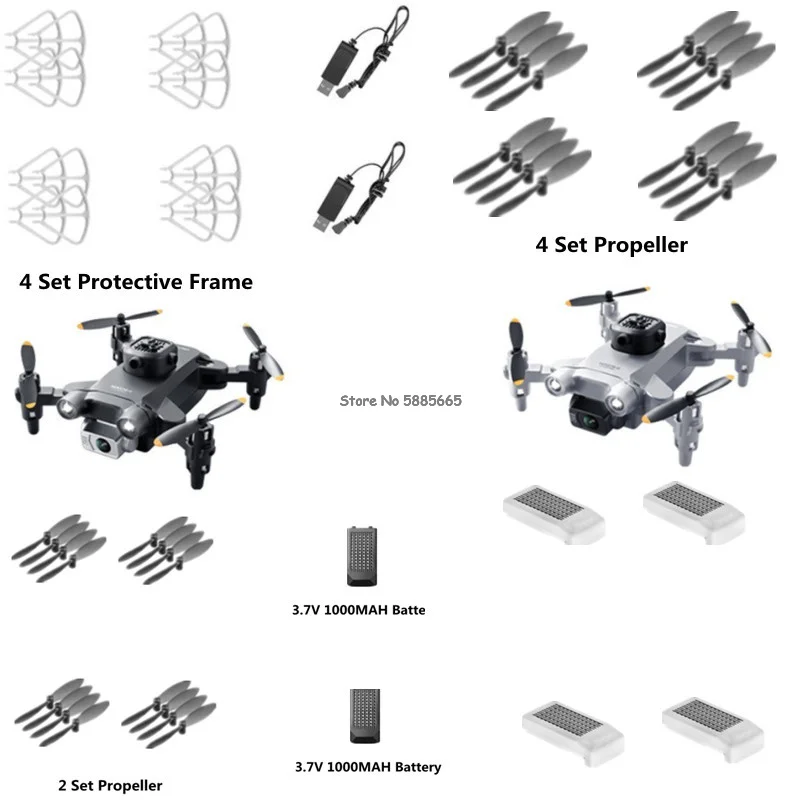 V30 8K HD Dual Camera  Hovering Fixed Altitude RC Mini Drone Spare Parts 3.7V 1000MAH Battery/USB Line/Propeller/Protect Frame