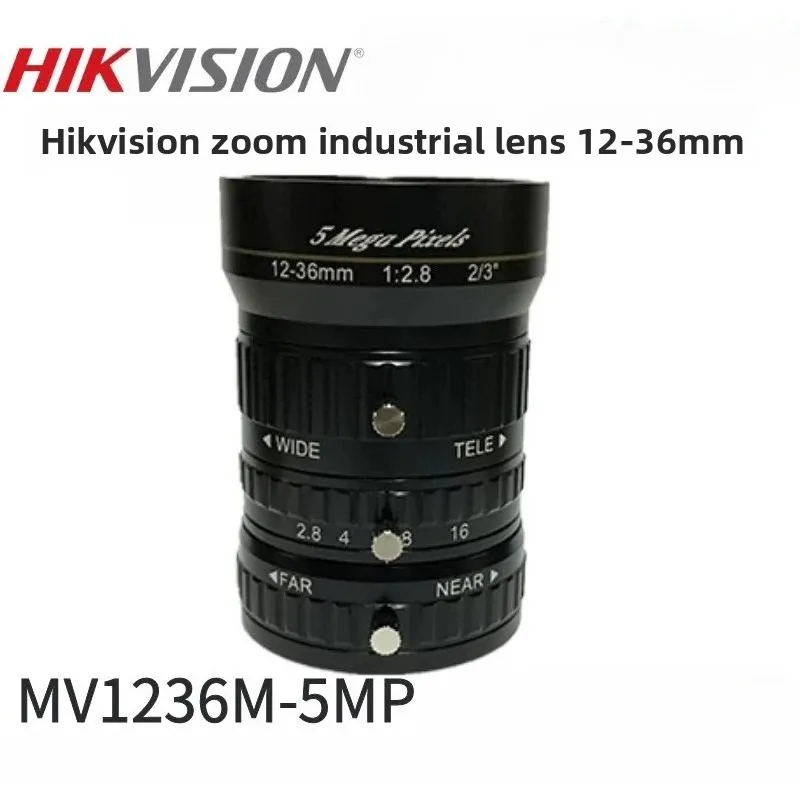 Hikvision MV1236M-5MP 12-36mm Varifocal Industrial Lens 5MP 1:2.8 Aperture 2/3 C Mount for Machine Vision Camera