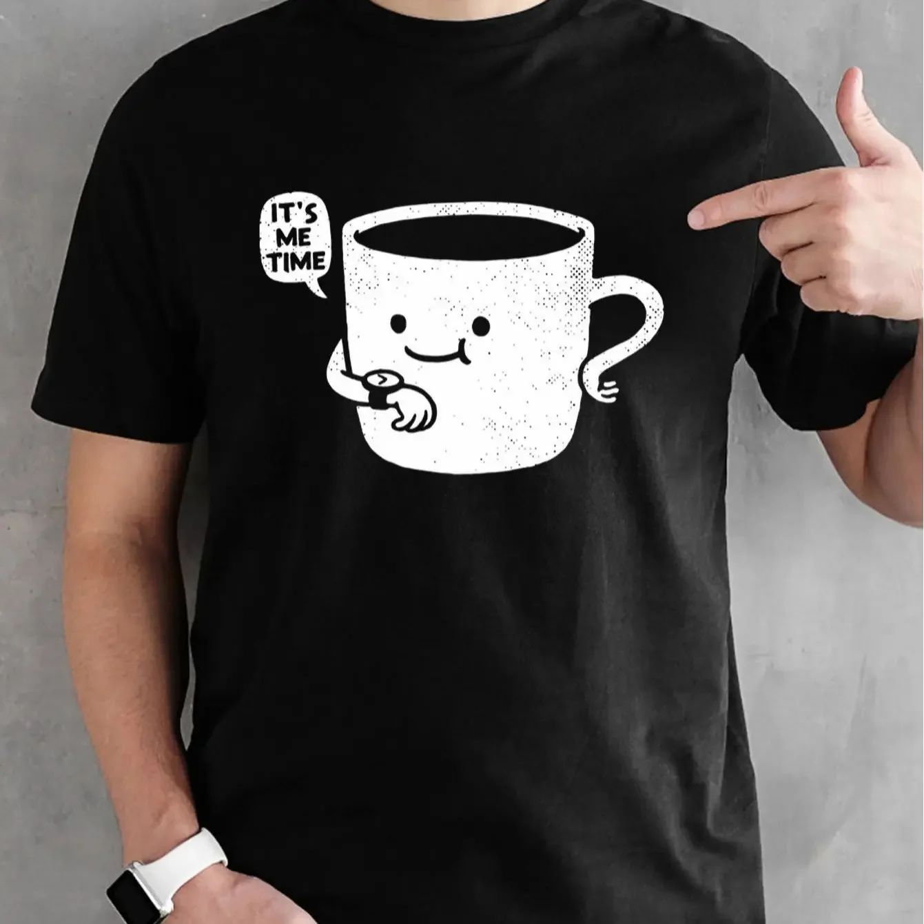 100% pure cotton new summer men's and women's short sleeved T-shirt, with English and coffee prints, comfortable and soft fabric