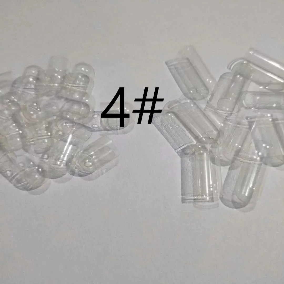 10000pcs clear-clear transparent Standard Size  4# Empty Gelatin Capsule Shell Hollow Separated  Capsules