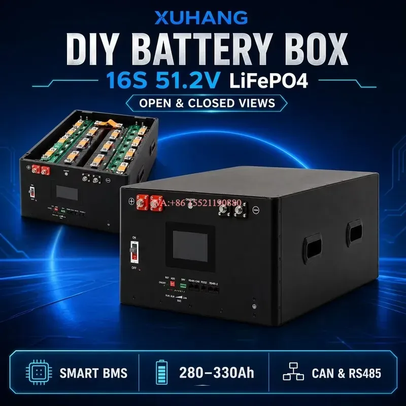 WMWMNU DIY 15KWH for YIXIANG V2 BOX 16s 51.2V 628Ah Lifepo4 Battery Solar Energy Storage Kit with IP54 CANBUS RS485 BMS