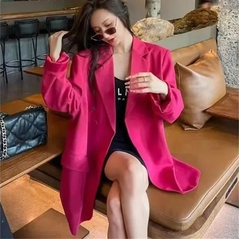 Coreano mujer nuevo Color sólido Blazer abrigo primavera otoño señoras moda traje chaqueta 2025 mujeres avanzadas Tops de manga larga prendas de vestir