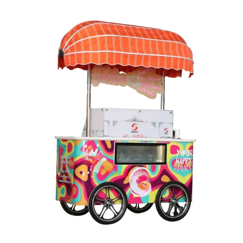 Summer Popular Street Application Gelato Cart Italian Ice Cream Cart With Europe standard