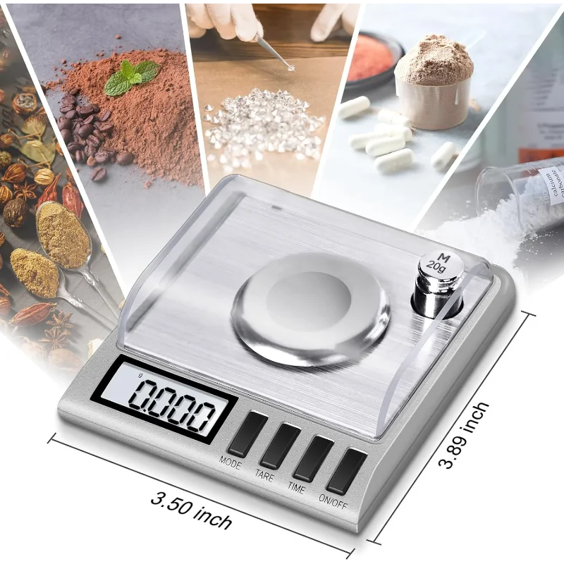

50 grams x 0.001 grams, High Accuracy Digital Milligram Jewelry Scale, Heavy Duty, Jewelry Includes Calibration Weights