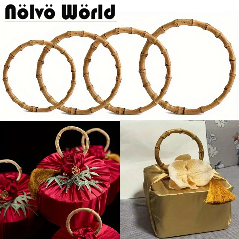 Natürlicher Bambus-Blumenring-Griff, Rattan-Kranzrahmen für handgemachte Geschenktüten, kreative Geschenkbox-Dekoration, 2/4/10 Stück