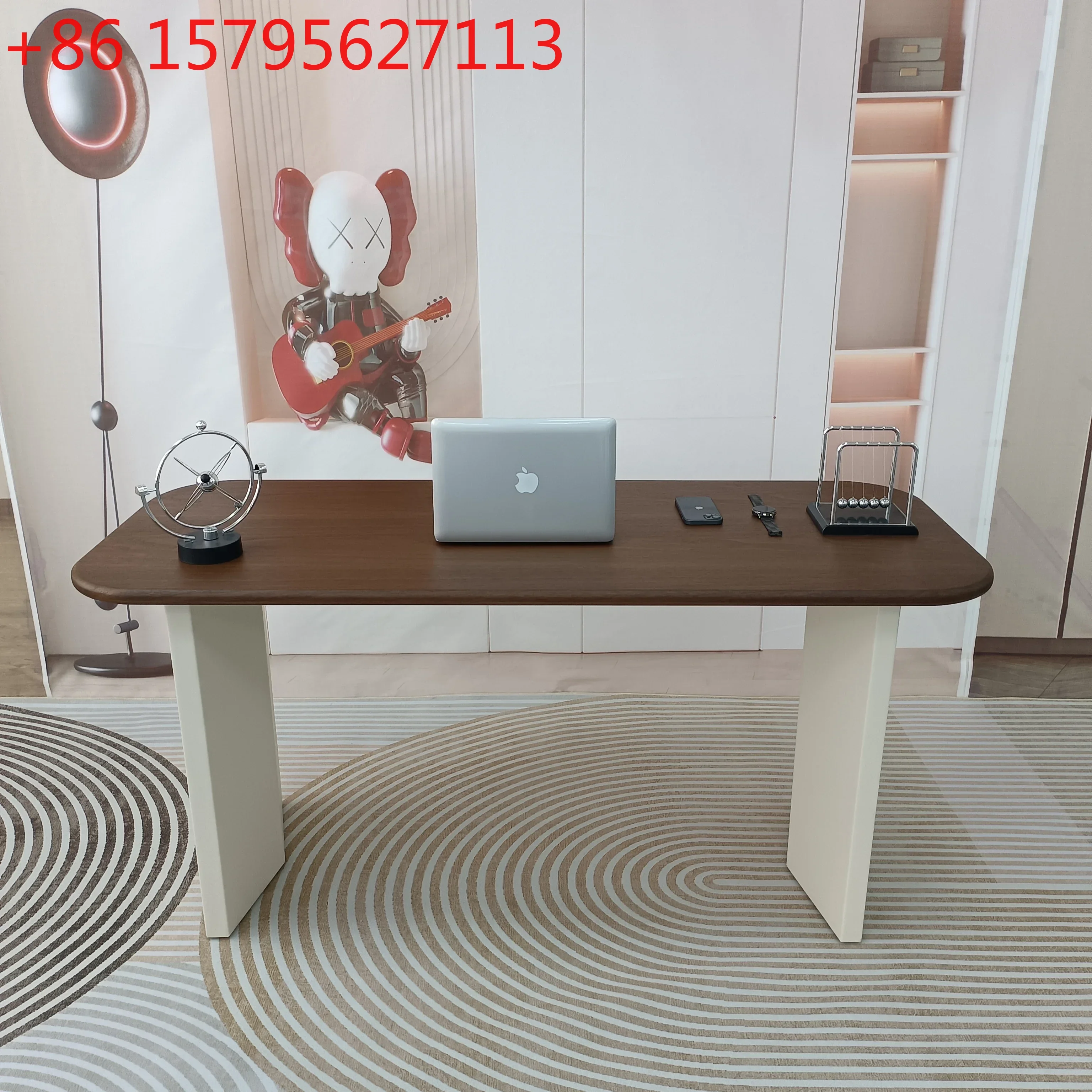 

Итальянский компьютерный стол из массива дерева с кожаной отделкой, современный, для спальни, кабинета, дома