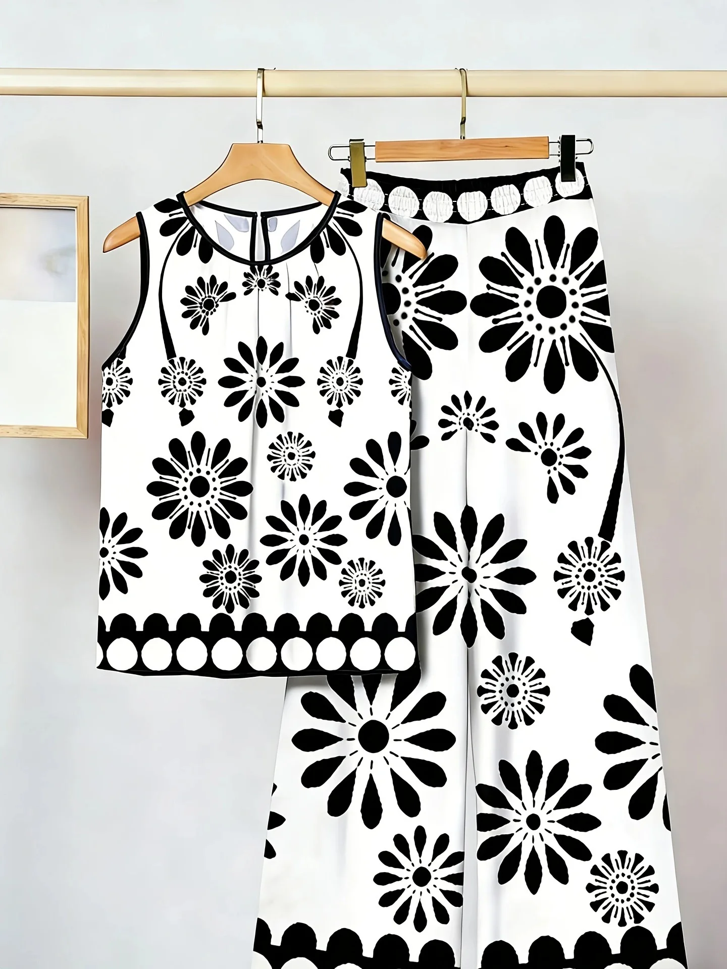 2 Piece Women Sets New Arrival Plus Size Summer Spring Matching Sets Sleeveless Top And Pants Suits Outfits Oversized Clothing 3