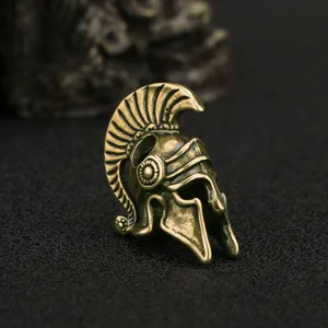 Antik Bronz spartan savaşçı kask, bronz, bronz anahtarlık asılı kolye dıy aksesuarları, süsler, sırt çantası dekorasyon Pirinçten 6 büyük satış kütüğü-no. 3