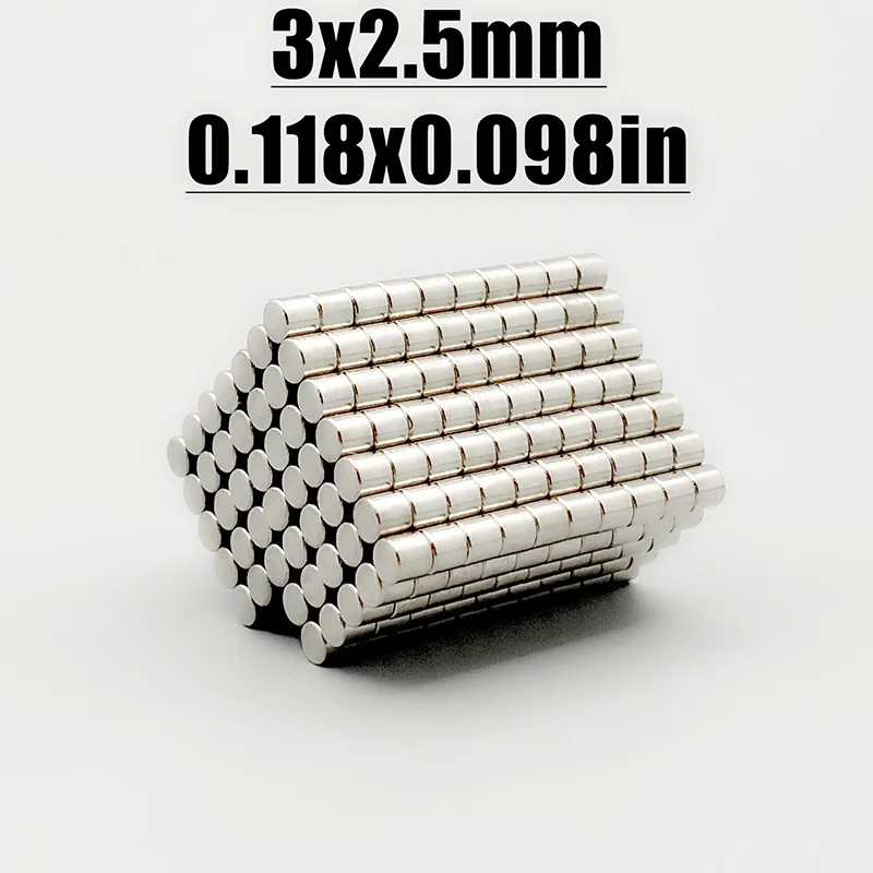 100~5000Pcs 3x2.5 Neodymium Magnet 3mm x 2.5mm N35 NdFeB Round Super Powerful Strong Permanent Magnetic imanes Disc 3x2.5