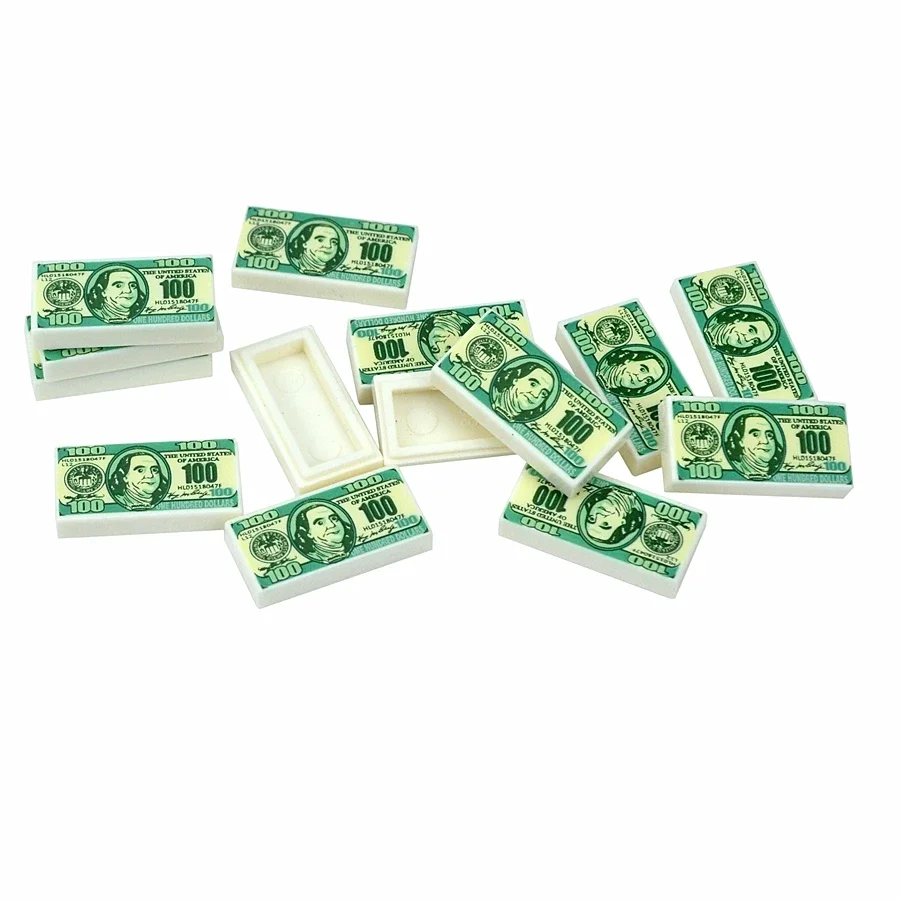 Деньги 50 100 долларов банкнота MOC конструкция 50 шт. DlY гладкая печатная плитка строительные блоки игрушки детские украшения подарок для мальчика