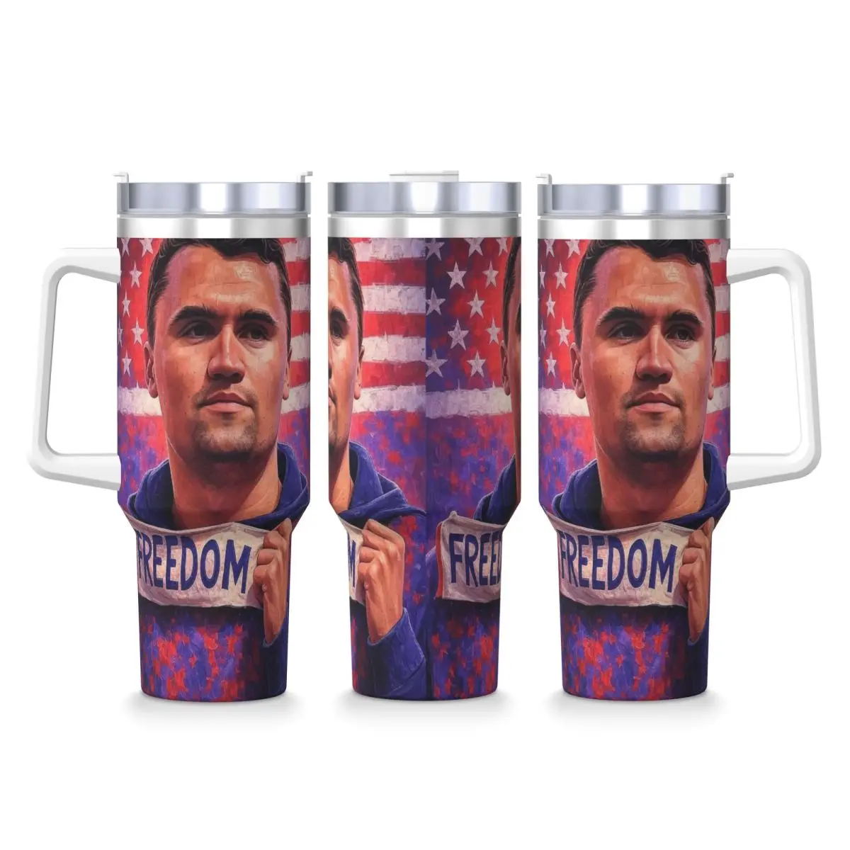 

Стакан из нержавеющей стали Freedom Charlie Kirk, кофейная кружка, сохранение тепла, холодный напиток, автомобильные кружки, дизайн вождения, бутылка для воды