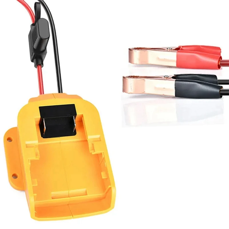 Portable DIY Power Wheels Adapter Jumper Cables Car Accessories For Dewalt 20V Li-Ion Battery With Fuse Switch Dock