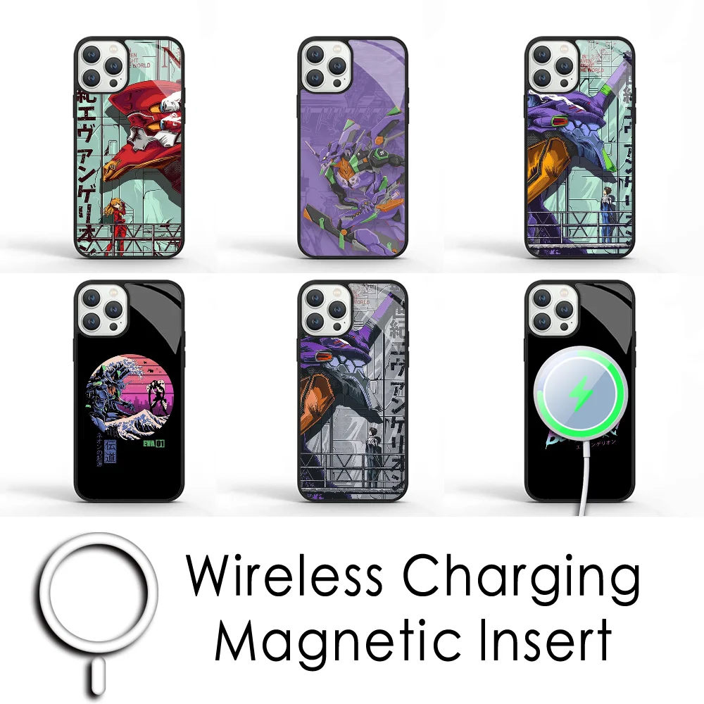 

N-Neon G-Genesis E-Evangelion Phone Case For IPhone 16 15 Pro Max Case 14 Plus 13 12 11 Magesafe Magnetic Wireless Charge Cover