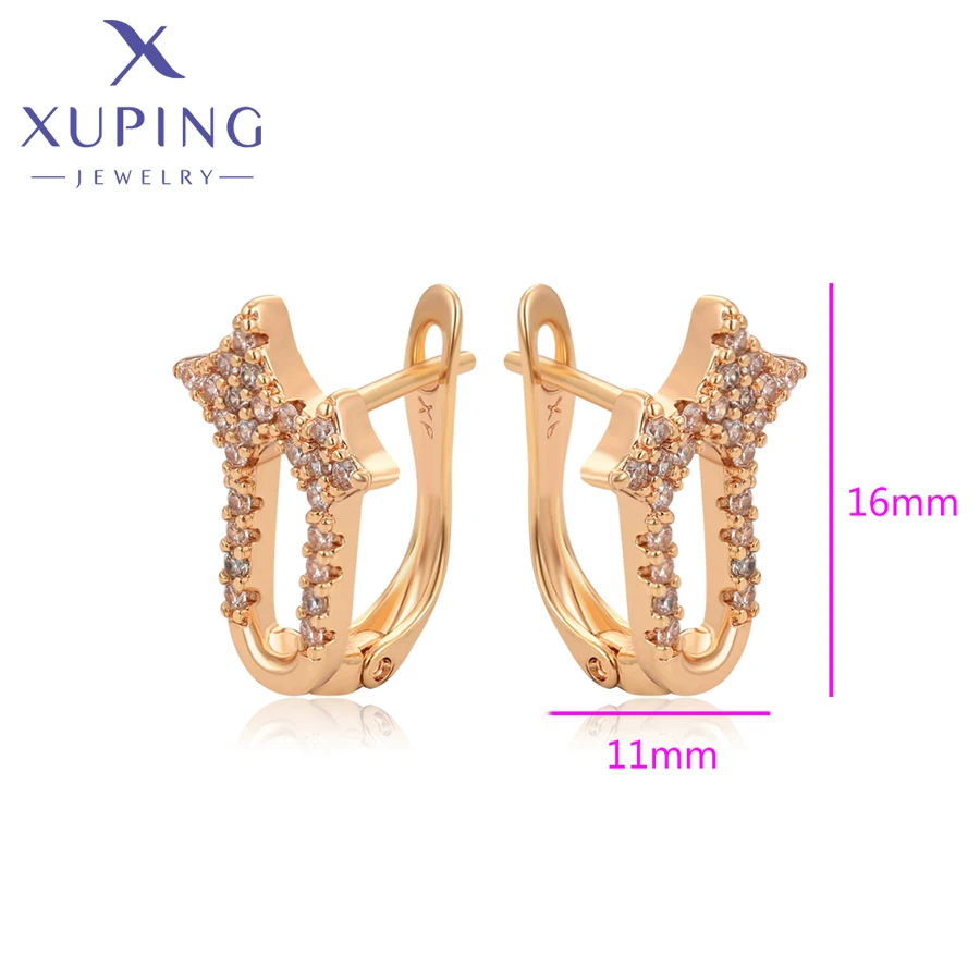 Xuping Jewelry New Fashionable Star Gold Color Hoop Earrings for Women Party Gift X001245150