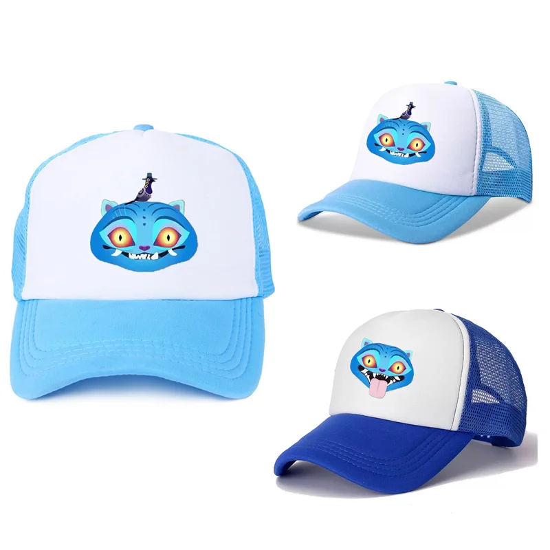 

Повседневные сетчатые шапки из фильма Kpop «Охотники на демонов», синяя шляпа с котом, бейсболка для косплея, унисекс, регулируемые милые уличные кепки, подарок