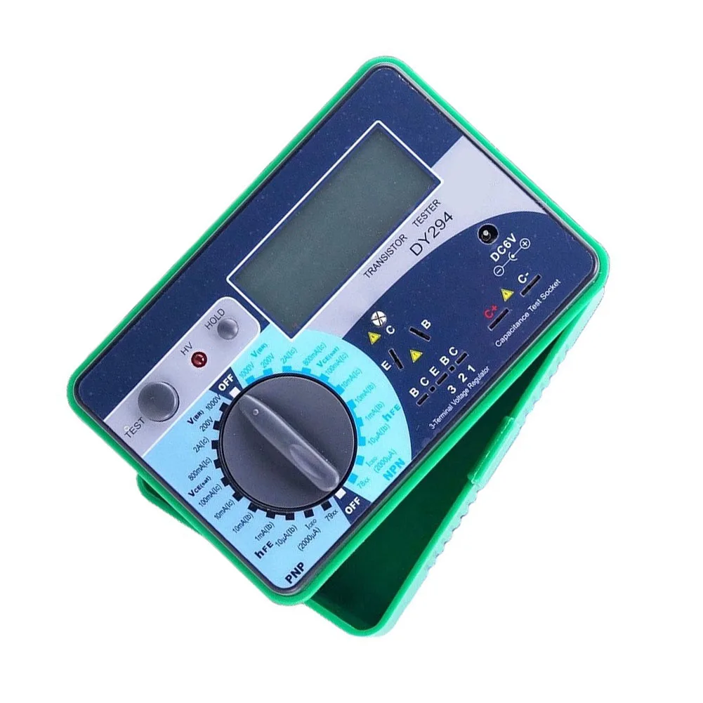 DY294 Digital Transistor DC Parameter Tester ABS Portable Device For Electronic Factory Lab Repair With LCD Screen Capacitor Vol