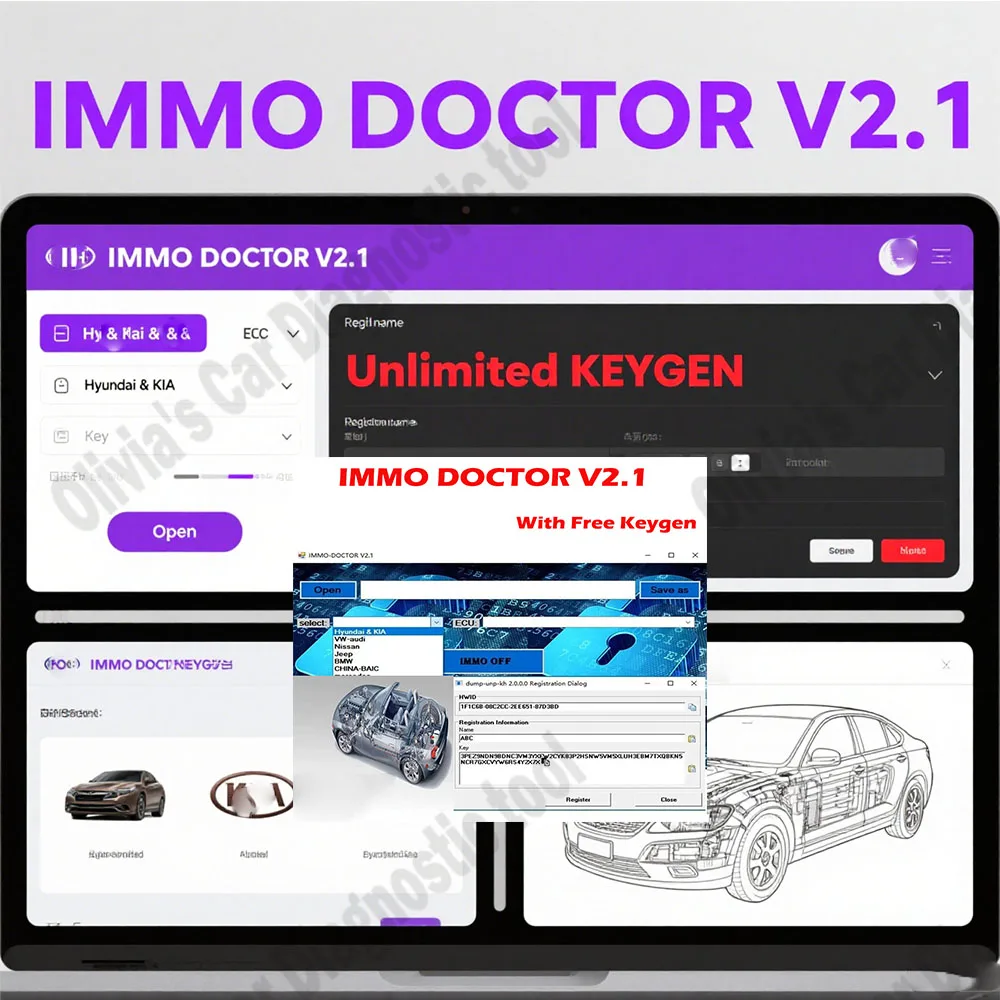 

IMMO DOCTOR V2.1 obd2 scanner With Unlimited KEYGEN MULTI BRAND Immo Off Software ECU Chip Tuning for sim2k MT38 ME 17.9.2 MED17