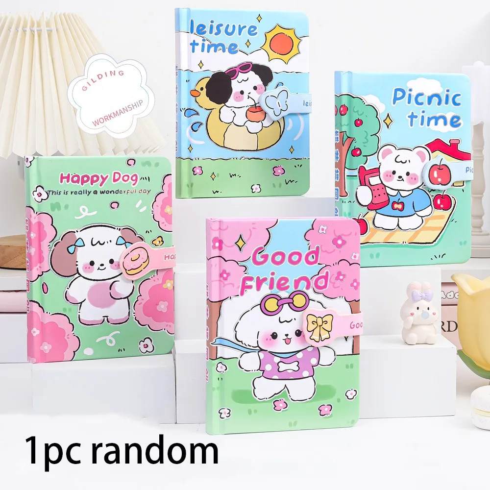 Diary Book Kawaii Cartoon Notebook Stationery Portable Portable Mini Notebook Color Page Dog Rabbit Mini Notepad Schedule