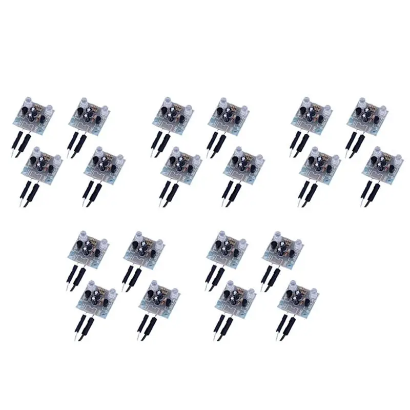 

AYHF 20-Piece Set 5Mm LED Flash DIY Kit Electronic Starter Kit PCB Circuit Welding Skills Learning Training Kit