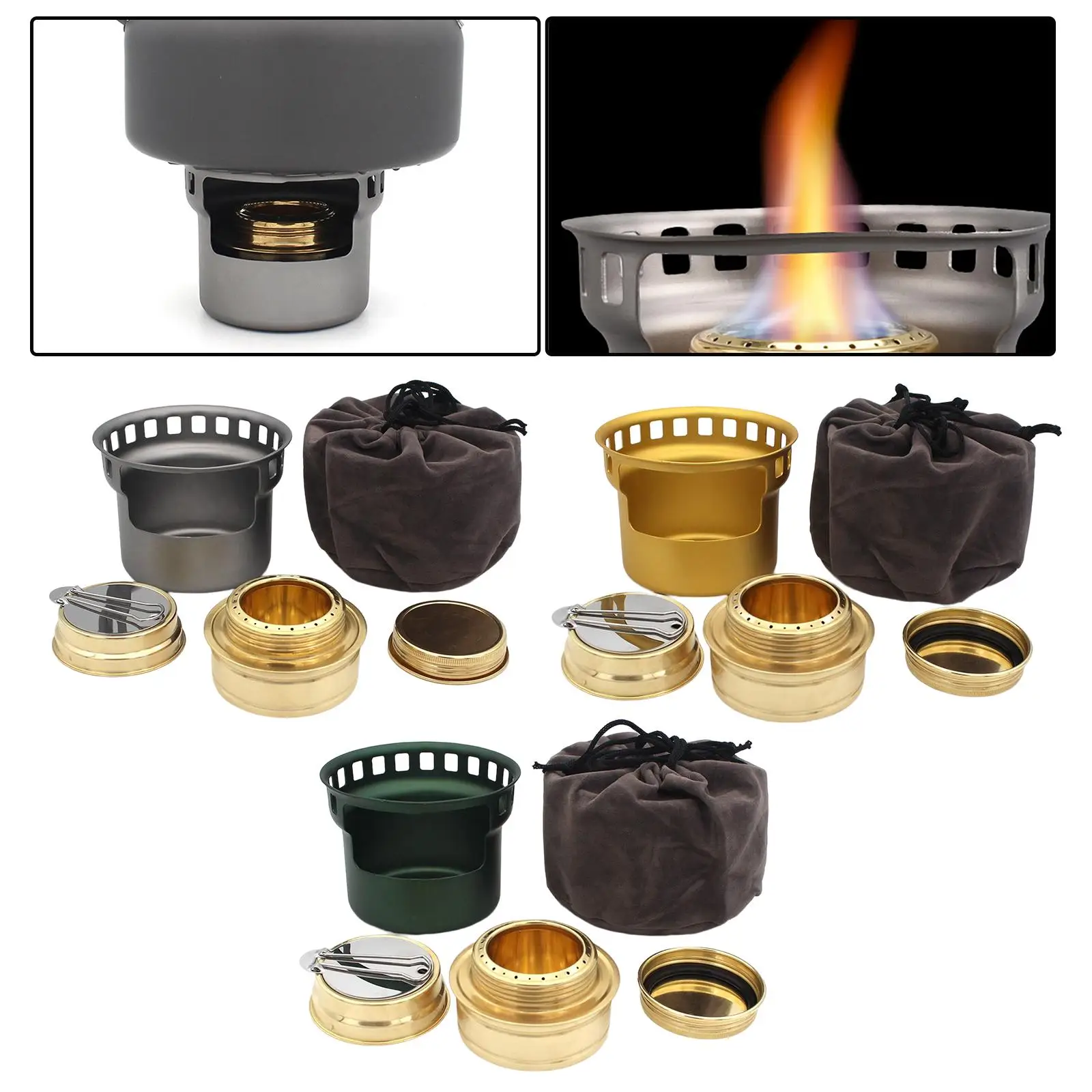 

Mini Burner with Storage Bag Windproof Removable Accessories Tent Stove