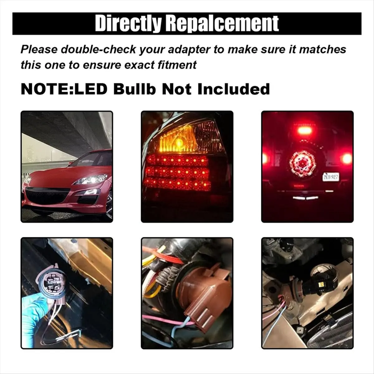 A20I 4PCS 3157 Pre-Wired Harness Sockets, Car LED Bulbs Socket Adapters, Bulb Pigtail Socket Plug Connectors