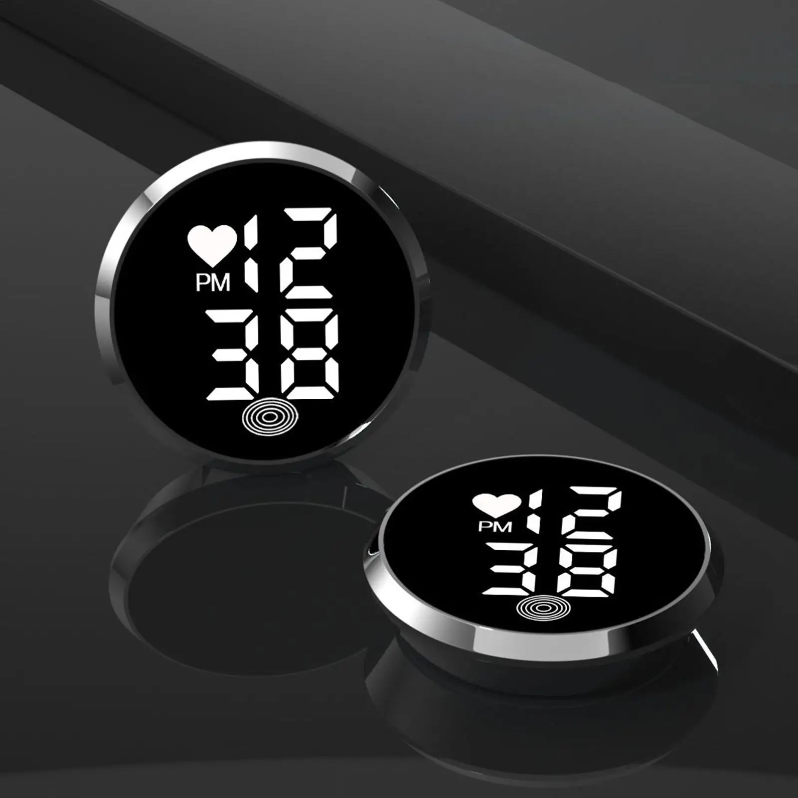 

Dashboard Clock Interior Adhesive Digital Clocks Stick On Small LED Time Display Watch For Car Dashboard Air Vent Bike