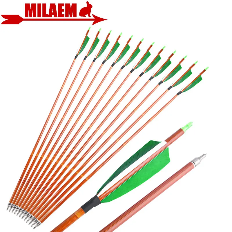 

6/12pcs 30inch Archery Carbon Arrow Spine 500 ID6.2mm OD7.8mm 100Gr Point Tip 4inch Turkey Feather Hunting Accessories