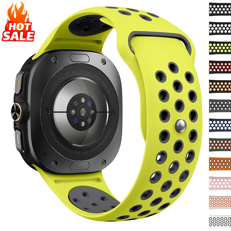 Atmungsaktives Silikon-Sportarmband für Samsung Galaxy Watch Ultra 47 mm. Austauschbares Armband für Galaxy 7 Ultra 47 mm Armband