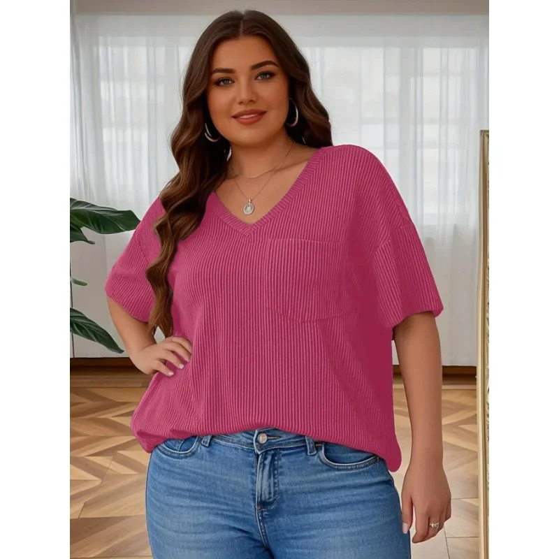 

Plus Size Womens Long Sleeve Cotton T Shirts Women Short Sleeve Rib V Neck T Shirt Summer Light Weight Long Sleeve Top