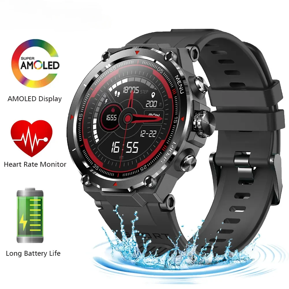 

2025 New Military Smart Watch for Men 1.32’’ HD Rugged Fitness Tracker with Heart Rate Sleep Monitor Pedometer for Android