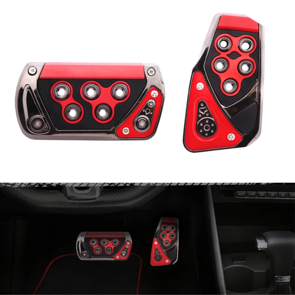 

2PCS ABS Transmission Car Foot Brake Pedals Cover Fuel Gas Foot Pad Set Kit Non-Slip