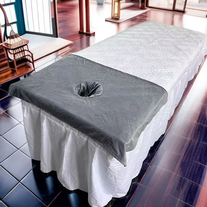 Sábana de media mesa de masaje para SPA, cama de belleza, toalla con agujero para la cara, 50x80cm