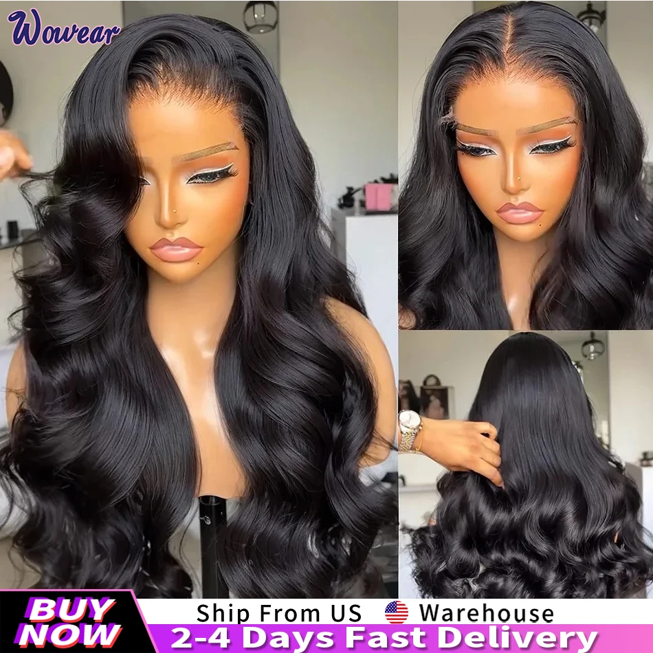 

13x6 Body Wave Lace Front Wigs Human Hair Pre Plucked 200 Density 13x4 HD Transparent Lace Frontal Wigs Human Hair 40 Inch sale