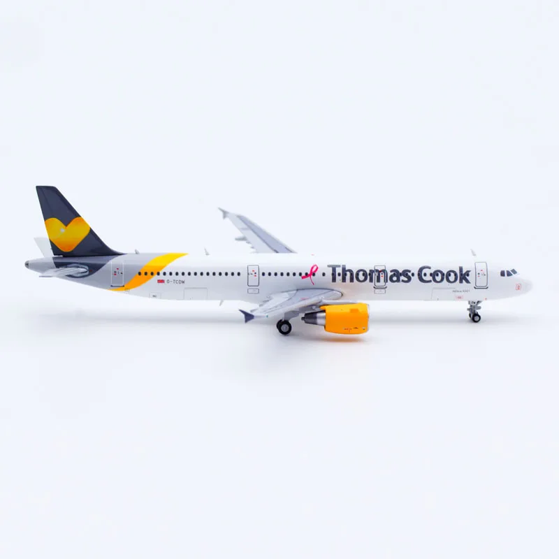 Avión coleccionable de aleación XX4432, regalo JC Wings 1:400 Thomas Cook Airbus A321, modelo de avión fundido a presión, G-TCDW con soporte