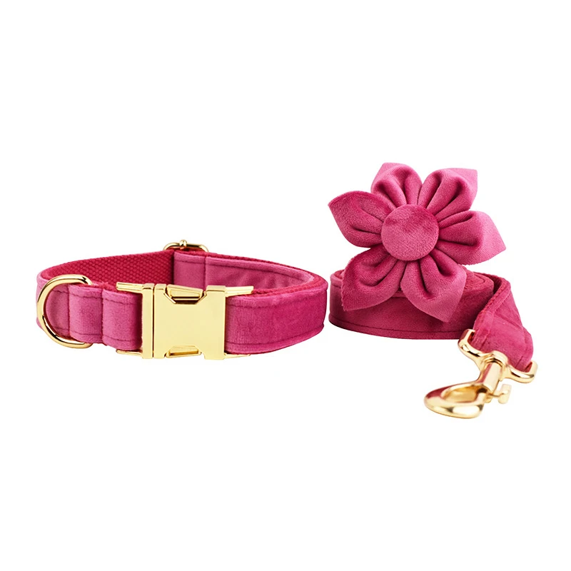 Conjunto de Collar de terciopelo rosa para mascotas, correa para el pecho y la espalda, lazo, Arnes, Perro, Harnais, Chien, Szelki, Dla, Psa, Arnes, Gato, Honden, Halsband