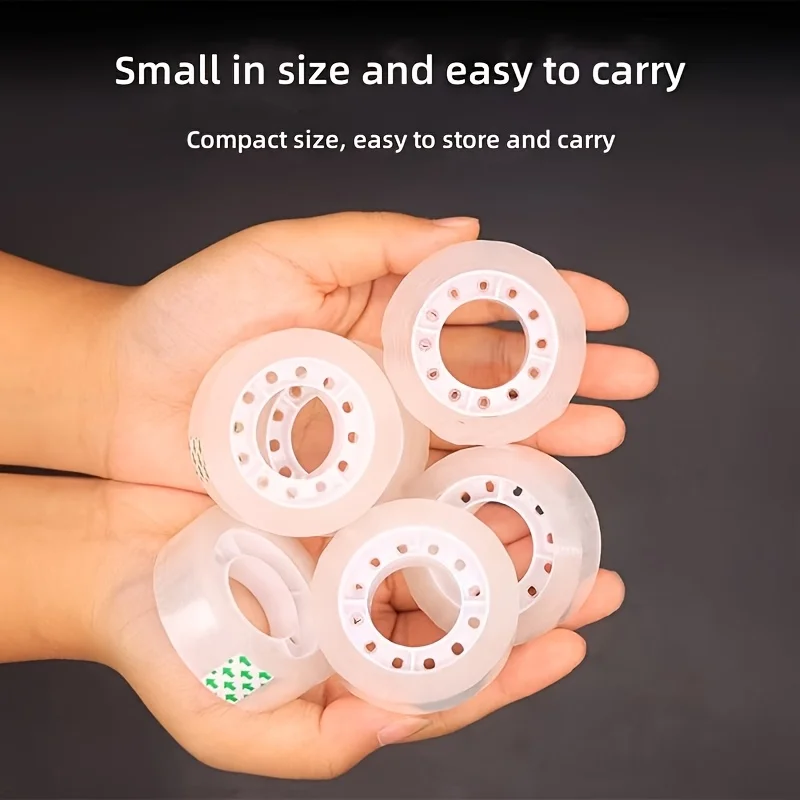 5/10Rolls 0.8CM 1.8CM Transparent Tape Refills Clear Tape Refills for Dispenser Invisible Tapes for Office Home School Supplies
