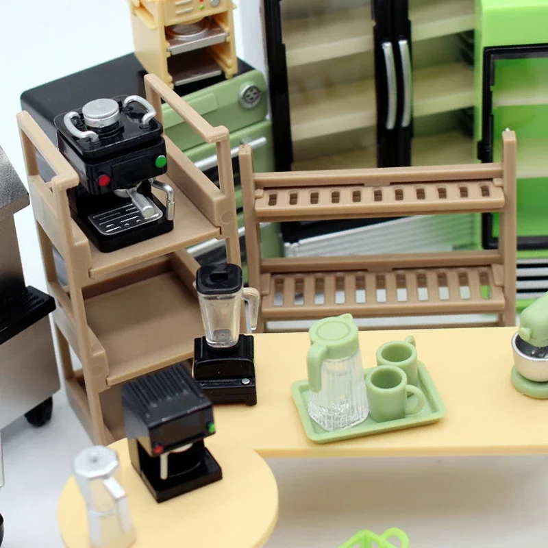 Juego de cafetera modelo micro de cocina, juguete accesorio para casa de muñecas en miniatura, regalo Ideal para niñas