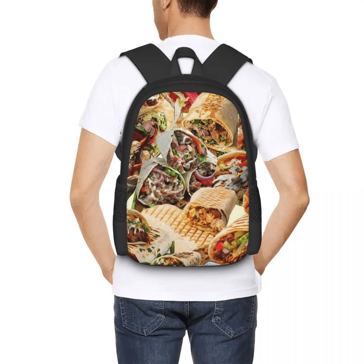 

Kebab Fresh Ingredients Student Backpack School Bag Hiking Travel Daypack for Men Women Fashion Bookbag Shoulder Bags