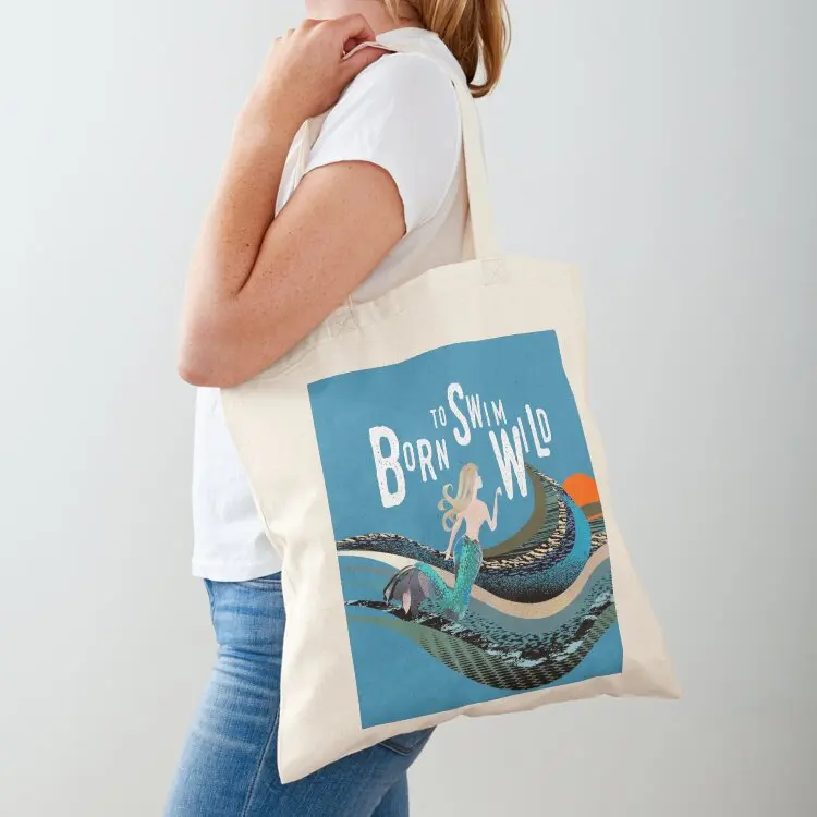 

Wild open water swimming, winter bathers. Born to swim mermaid for swimmer lovers. Caroline Laursen Original Tote Bag