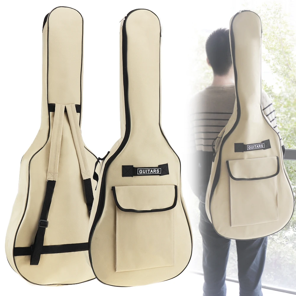 40/41 Inch Oxford Fabric Acoustic Guitar / Electric Guitar Double Straps Padded Guitar Soft Case Gig Bag Waterproof Backpack