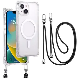 Magnetic Strap Case For iPhone 17 16 15 13 11 14 Pro Max Plus Magsafe Crossbody Lanyard Adjustable Wireless Charging Clear Cover