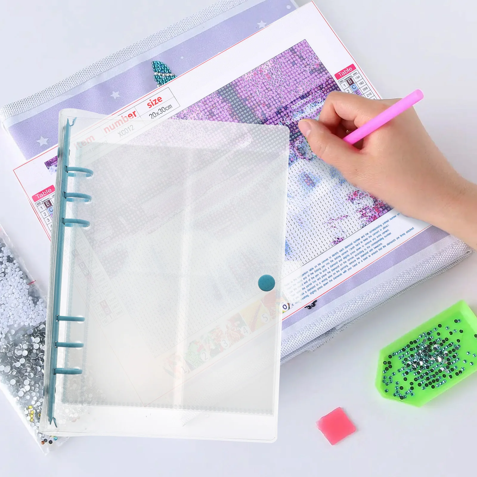 

DIY Diamond Storage Book Premium Paper Plastic Safe Durable Container for Colored Diamonds Nail Supplies Beads