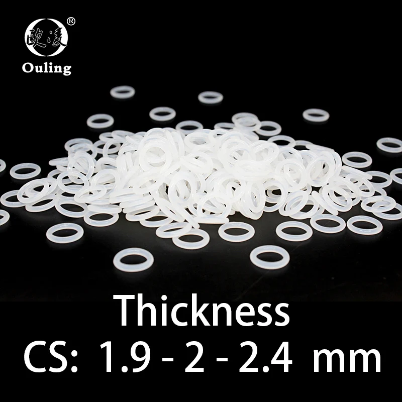 O-ring O grubości 1.9/2/2.4mm CS silikonowe VMQ uszczelnienie odporna na wysokie temperatury uszczelka gumowy pierścień kompletny w specyfikacji