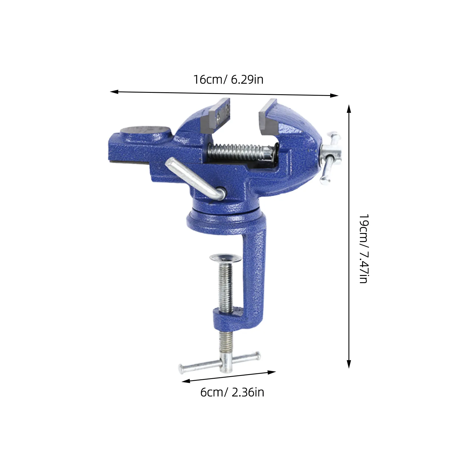 60Mm Mini Rotating Table Vise 360 Degree Swivel Iron Die-Casting Lightweight Durable For Diy Jewelry Crafting Wood Plastic Metal